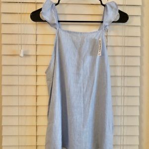2/$10 Old Navy Light Denim Top with Strap Sleeve S